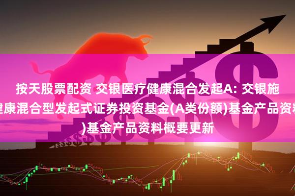 按天股票配资 交银医疗健康混合发起A: 交银施罗德医疗健康混合型发起式证券投资基金(A类份额)基金产品资料概要更新