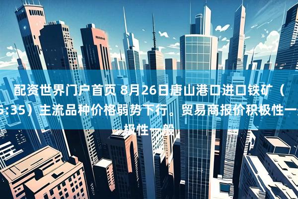 配资世界门户首页 8月26日唐山港口进口铁矿（15:35）主流品种价格弱势下行。贸易商报价积极性一般